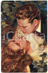 1918 ART DECO Tito CORBELLA - Coppia di innamorati (2) Cartolina FP NV  Cartolina postale d'epoca, non viaggiata. FAIR/discreto smussature angolari Formato: 9x14 cm originale e autentica 1