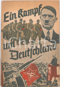 1933 EIN KAMPF UM DEUTSCHLAND Nazi propaganda - Adolf HITLER Publication Pubblicazione d'epoca, illustrata. FAIR/discreto Lievi gualciture diffuse Formato: 15x22 cm originale e autentica 1