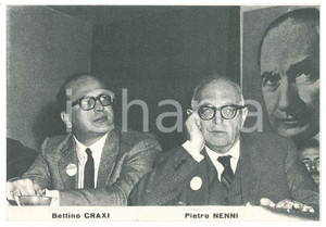 1968 Elezioni politiche - PSI /PSDI - CRAXI e NENNI *Volantino PROPAGANDA  Volantino originale, su due facciate. GOOD/buono  Formato: 15x10 cm originale e autentica 1