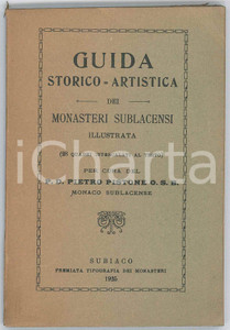 Libro, pubblicazione d epoca 1925 P. D. Pietro PISTONE O.S.B. Guida dei monasteri sublacensi 142 pp. 1