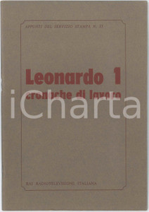 1970 RAI - LEONARDO 1 Cronache di lavoro - Appunti servizio stampa nÂ° 33 Pubblicazione con copertina in carta.PAGINE: 38 GOOD/buono ma alcune fioriture Formato: 17x24 cm originale e autentica 1