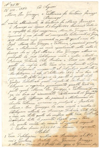 1882 BOCENAGO (TN) Inventario stabili eredità abbandonata da Antonio FERRAZZA Documento manoscritto.PAGINE: 4 facciate (1 bianca) POOR/danneggiato piegature d'epoca, danni da umidità evidenti al lato inferiore Formato: 21x34 cm originale e autentica 1