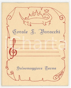 1991 SALSOMAGGIORE TERME Corale L. BARACCHI Tessera 7x9 cm Tessera d'epoca.  FAIR/discreto Lievi smussature agli angoli Formato: 7x9 cm originale e autentica 1