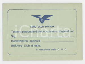 1960 ca AeCI Aero Club d'Italia - Tessera non compilata 10x7 cm