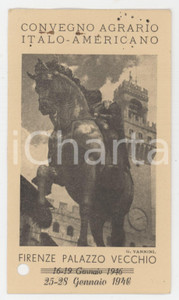 1946 FIRENZE Convegno Agrario Italo-Americano - Tessera 7x12 cm