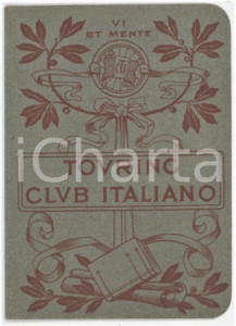 1935 ca MILANO - TCI Touring Club Italiano *Tessera 7x10 cm Tessera  d'epoca, con fotografia mancante.  FAIR/discreto Lievi gualciture Formato: 7x10 cm originale e autentica 1