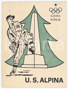 1974 UDINE Villa Opicina FIPAB Baseball U.S. ALPINA Tessera 7x9 cm