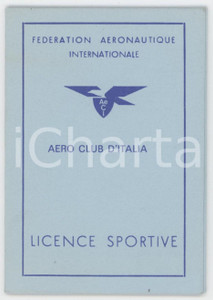 1979 AERO CLUB ITALIA Fédération Aéronautique - License sportive FAC-SIMILE
