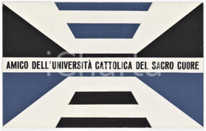 1960 ca MILANO Amici dell'Università Cattolica del Sacro Cuore - Tessera 10x6 cm Tessera d'epoca.  CONDIZIONI:FAIR/discreto Lievi smussature agli angoliFORMATO: 10x6 cm originale e autentica 1