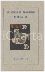 1950 ca L'AQUILA Associazione Provinciale Albergatori ABRUZZO Tessera 6x11 cm
