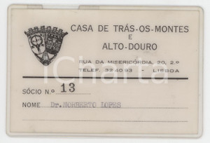 1960 ca LISBOA Casa de Tras-os-Montes e Alto-Douro - Bilhete Dr. Norberto LOPES