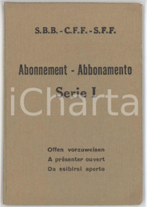 1930 ca SVIZZERA - SFF Ferrovie Svizzere Federali - Tessera SPECIMEN 8x12 cm