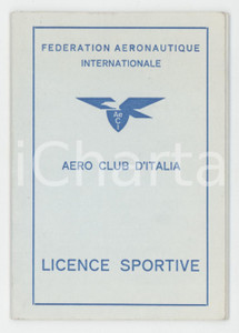 1965 ca AERO CLUB ITALIA Fédération Aéronautique - License sportive