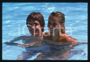 35mm vintage slide* 1995 ca RACING driver Eddie CHEEVER with wife (33)