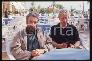 Fotografia d epoca originale 35mm vintage slide 1988 ca VENICE Mike LEIGH and Phil DAVIS 58 1