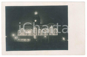 1918 TRIESTE Il Municipio illuminato a festa - Notturno *Foto 14x9 cm