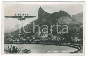 1938 RIO DE JANEIRO BRASIL Botafogo *Cartolina fotomontaggio aereo DORNIER DO X