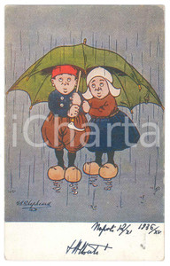 1936 Artist G. S. SHEPHEARD - HOLLAND - Couple under the rain - Postcard