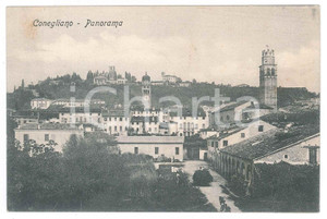 1908 CONEGLIANO Panorama con il Duomo - Cartolina FP VG