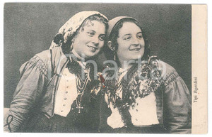 1908 AGORDO (BL) Donne in costume tradizionale *Cartolina FOLKLORE FP VG