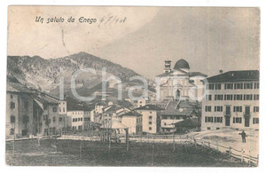 1908 ENEGO (VI) Panorama del paese - Cartolina ANIMATA FP VG