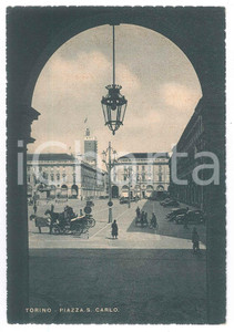 1941 TORINO Piazza San Carlo - Cartolina ANIMATA FG NV