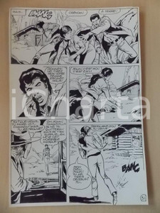 Opera d’arte autentica 1990 BILLY BOYD Ep.5 L. BERNASCONI Uomo mascherato spara a cowboy Tav. originale 1