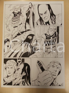 Opera d’arte autentica 2001 WAMPUS Ep. 4 Luciano BERNASCONI Guerriero brandisce amuleto Tav. originale 1