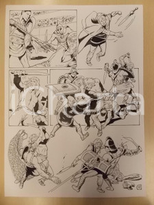 Opera d’arte autentica 2001 WAMPUS Ep. 4 Luciano BERNASCONI Vichingo uccide gladiatori Tavola originale 1