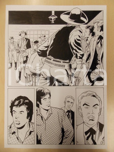 Opera d’arte autentica 1990 BILLY BOYD Luciano BERNASCONI Duello nel saloon Tavola originale LUBE 1