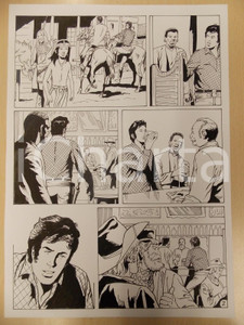 Opera d’arte autentica 1990 LUBE Luciano BERNASCONI Billy BOYD beve birra al saloon Tavola originale 1