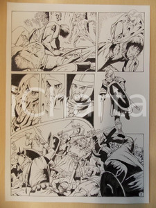 Opera d’arte autentica 2001 WAMPUS Luciano BERNASCONI Alieno si trasforma in cavaliere Tavola originale 1