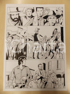 Opera d’arte autentica 1990 Luciano BERNASCONI Sceriffo saluta BILLY BOYD Tavola originale LUBE 1