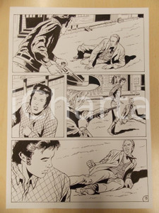Opera d’arte autentica 1990 BILLY BOYD L. BERNASCONI Sceriffo punta fucile su malviventeTav. originale 1