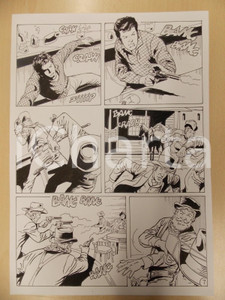 Opera d’arte autentica 1990 BILLY BOYD Luciano BERNASCONI Sparatoria nel saloon Tavola originale LUBE 1