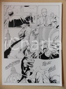 Opera d’arte autentica 2001 WAMPUS L. BERNASCONI Tyrannosaurus Rex distrugge cupola San Pietro Tavola 1