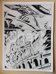 Opera d’arte autentica 2001 WAMPUS Luciano BERNASCONI Caccia militare precipita su COLOSSEO Tavola 1