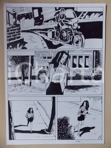 Opera d’arte autentica 1980 PHENIX Luciano BERNASCONI Ragazza in fuga Tavola originale LUBE 1