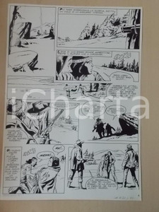 Opera d’arte autentica 1970 ca INFERNO BIANCO Luciano BERNASCONI Sparo nella foresta Tavola originale 1