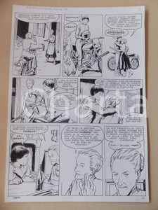 Opera d’arte autentica 1970 SPARI NONNE E MOTOCROSS Luciano BERNASCONI Nonna e nipote Tavola originale 1