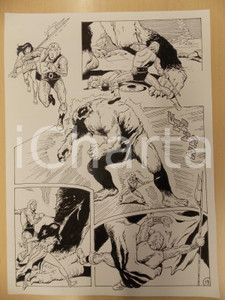 Opera d’arte autentica 1975 ca LUBE Luciano Bernasconi KABUR contro mostro gigante Tavola originale 1