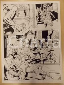 Opera d’arte autentica 1975 ca LUBE Luciano BERNASCONI Mostro gigante cattura KABUR Tavola originale 1