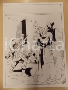 Opera d’arte autentica 1975 ca KABUR Luciano BERNASCONI Stregone contro centurione cyborg Tavola LUBE 1