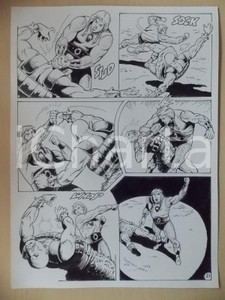 Opera d’arte autentica 1975 ca LUBE Luciano BERNASCONI Lotta tra barbaro e KABUR Tavola originale 1