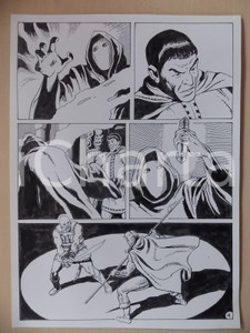 Opera d’arte autentica 1975 ca KABUR Luciano BERNASCONI Monaco mascherato stringe amuleto Tavola LUBE 1