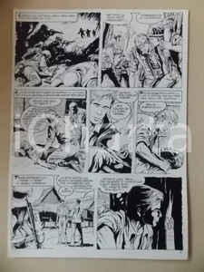 Opera d’arte autentica 1970 ca KALAHARI Luciano BERNASCONI Guerra del VIETNAM Tavola originale LUBE 1