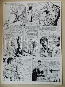 Opera d’arte autentica 1970 ca KALAHARI Luciano BERNASCONI Serpente spruzza veleno Tavola originale 1