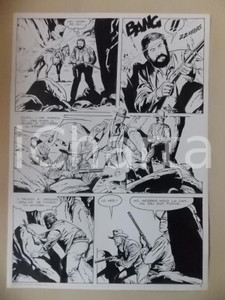 Opera d’arte autentica 1970 ca TRAPPOLA A ELGIN CREEK Luciano BERNASCONI Agguato nel canyon Tavola LUBE 1