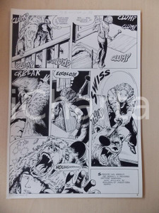 Opera d’arte autentica 1970 ca OCCHIO ALLA PELLE Luciano BERNASCONI Donna colpisce grizzly Tavola LUBE 1