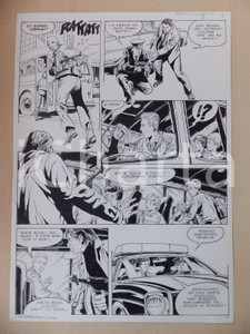 Opera d’arte autentica 1970 ca SULL AUTOBUS DELLA SCUOLA Luciano BERNASCONI Scuolabus Tavola originale 1